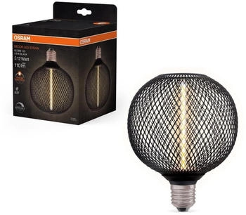 Osram E27 DECOR LED Lampe STRAW FILAMENT GLOBE 125 Schwarz dimmbar 3.5W wie 12W extra warmweißes gemütliches Licht