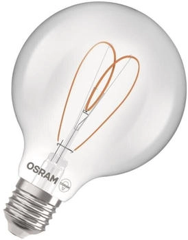 Osram E27 LED VINTAGE Heart Filament Globe 80 klar 7,2W wie 60W dimmbar warmwei&szlig; 90Ra