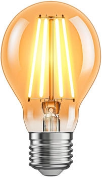 ledscom.de E27 LED Leuchtmittel, A60, extra warmweiß (2400 K), 7 W, 778lm, 3-Stufen-Dimmer, goldfarben