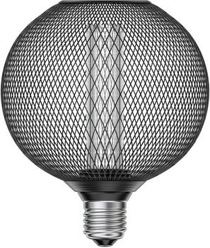 ledscom.de E27 LED Leuchtmittel, Lampe, Metallkäfig schwarz, G120, extra warmweiß (1800 K), 4W, 220lm