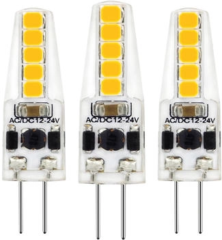 LEDs Light LED SMD Leuchtmittel Kapsel G4 1,8W 185lm 2700K klar 330° 3er-Pack (362925)