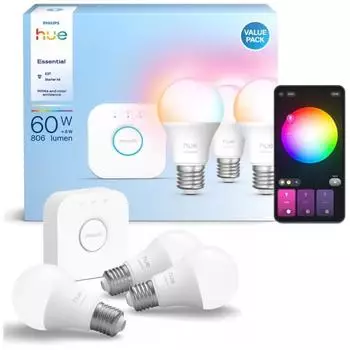Philips 3x LED-Glühbirne E27 A60 8W