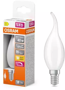Osram LED Retrofit CLASSIC BA DIM BA-Form LED-Lampe Glas Matt 3,4 W 470 lm 2700 K Dimmbar Energieeffizienzklasse: D CRI: 80
