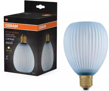 Osram LED-Lampe E27 Oval 3.5W 300lm 2700K Warm Dekorativ Blau