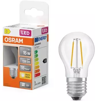 Osram HOMELIGHTING LED EEK D (A G) E27 1W Warmweiß (Ø x H) 45.00mm x 45.00mm 1St.