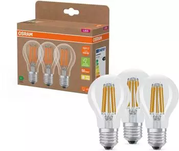 Osram LED-Lampe Classic A100 Filament 7,2W 827 2700K warmwei&szlig; E27 klar 1521 lm 50.000h 210 lm/W