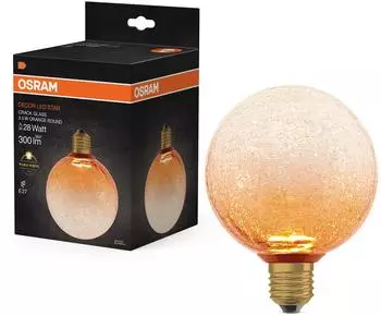 Osram DECOR LED LAMP IN CRACKED GLASS Flat LED-Lampe Kunststoff Matt 3,5 W 300 lm 2700 K Energieeffizienzklasse: F CRI: 80