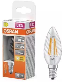 Osram LED Retrofit CLASSIC BW BW-Form LED-Lampe Glas klar 3,4 W 470 lm 2700 K Energieeffizienzklasse: D CRI: 80