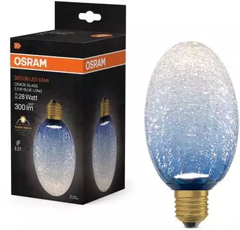 Osram LED-Lampe E27 Oval Frost 3.5W 300lm 2700K Warm Dekorativ Blau