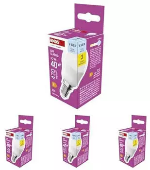 EMOS Classic ZQ1E24 LED Lampe Mini Globe, E14, 4,2W (40W), 470lm, Kaltwei&szlig; (1525731112)