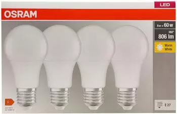 Osram LED Classic A60 8,5W E27 Warmwei&szlig; 2700K (BASECLA60 8,5W/827 230VFR E27 10X4 OSRAM)