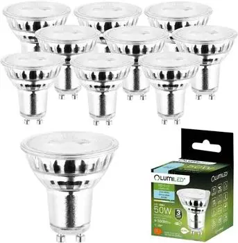 LUMILED LED-Lampe GU10 6W 580lm kaltwei&szlig; 6500K 38&deg; Glasgeh&auml;use 10er-Pack (LUMILED)