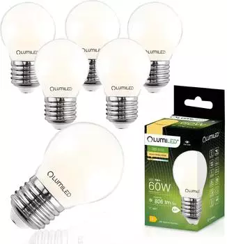 LUMILED E27 P45 LED Lampe 7W 806lm 3000K warmweiß, milchig, 6er-Set (P45)