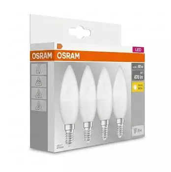 Osram LED Base Classic B E14 4,9W warmwei&szlig; 2700K matt 40er-Pack (BASECLB40 4,9W/827 230VFR E14 10X4)