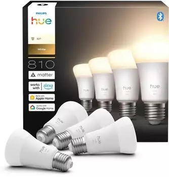 Philips Hue White LED A60 E27 810lm, 4er-Pack (929003856006)