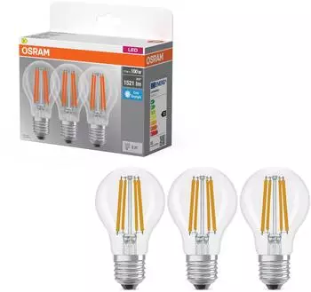 Osram Base Classic A LED E27 11W tageslichtwei&szlig; 1521lm, 3er-Pack (4099854514197)