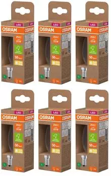 Osram LED Classic B60 Filament E14 3,8W warmwei&szlig; 6er-Pack (827)
