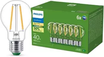 Philips UltraEfficient LED-Lampe E27 2.3W Warmweiß 6er Pack