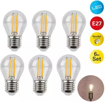 Näve Daffy LED-Leuchtmittel E27 warmweiß dimmbar, 6er-Set (LSN-4140406)