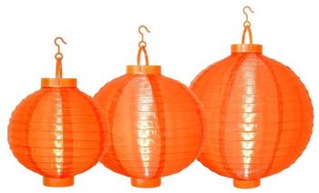 Best Season orange LED-Lampions Kanae 3er-Set batteriebetr.