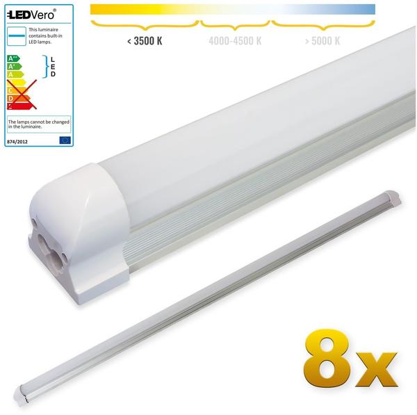 LEDVero 8x SMD LED Röhre 150 cm inklusive Fassung in warmweiss -  Leuchtstoffröhre T8 G13 Tube milchige Abdeckung - Lichtleiste mit 25 W,  2500lm- montagefertig Test TOP Angebote ab 114,50 € (März 2023)