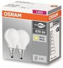 Osram 2er-Pack E14 LED Lampe Base Retrofit 4W 470Lm warmweiss wie 40W