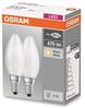 2er-PACK OSRAM BASE Classic E14 RETROFIT LED Glühbirnen MATT 4W=40W warmweisses