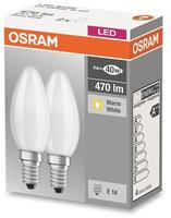 Osram E14 LED Kerze Base Retrofit Classic 4W 470Lm warmweiss matt Doppelpack
