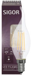 Sigor LED Filament Kerze Windsto&szlig; E14 klar 4,5W 2700K 3,5cm (6134101)