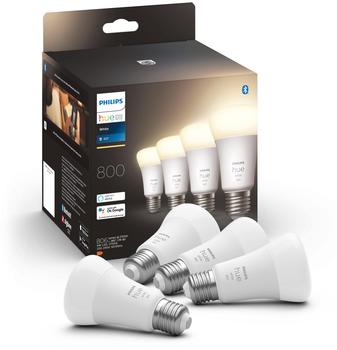 Philips Hue White E27 9W/800lm WW Viererpack (929001821625)