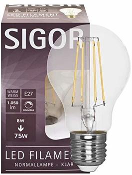 Sigor LED Filament Normal E27 klar 8,5W 2700K 6cm (6130301)