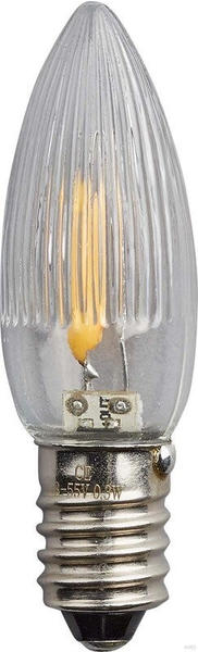 Hellum Ersatz-Riffelkerze für Lichterketten mit 20 Lampen LED-Filament E10 warmweiß 3er-Set (912401)