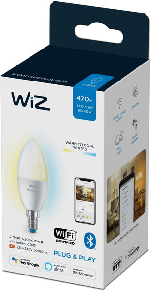 Wiz Wi-Fi BLE 40W C37 E14 927-65 TW 1PF/6 warmweiß (929002448702)