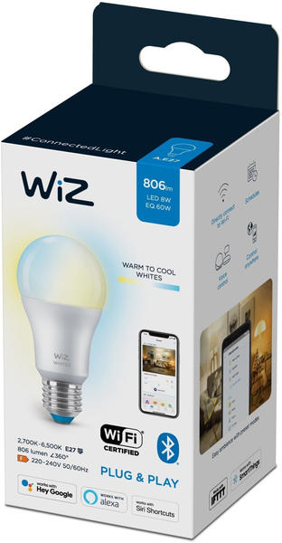 Wiz Wi-Fi BLE 60W A60 E27 927-65 TW 1PF/6 warmweiß (929002383502)