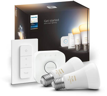 Philips Hue White Ambience Starterset 2xE27/8W + Bridge + Dimmschalter (929002468406)