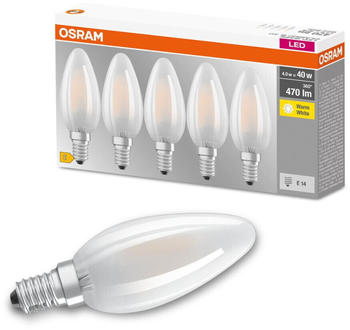 Osram LED E14 Kerze B35 4W/470lm 2700K 5er Pack weiß (AC32458)