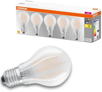 Osram LED E27 Birne A60 6,5W/806lm 2700K 5er Pack weiß (AC32392)