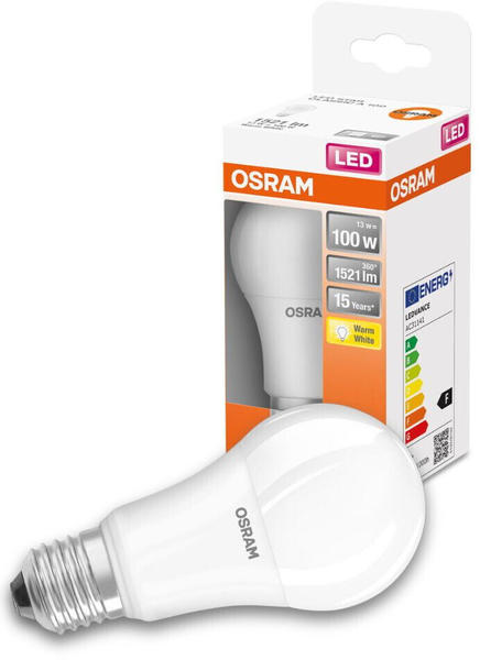Osram LED E27 Birne A60 13W/1521lm 2700K 1er Pack weiß (AC31141)