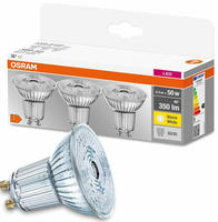 OSRAM LED-Lampe Base Glas PAR16, GU10, 4,3W ersetzt 50W, warmwei&szlig;, 36&deg;, 3 St&uuml;ck
