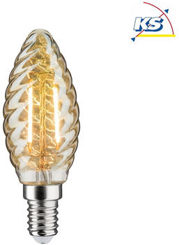 Paulmann LED Filament Kerze gedreht E14 2.6W 2500K 260lm Goldglas klar (28708)