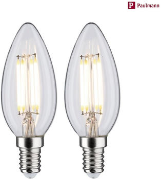 Paulmann LED Filamentlampe Kerzenform E14 48W 4000K 470lm klar 2er-Pack (28916)