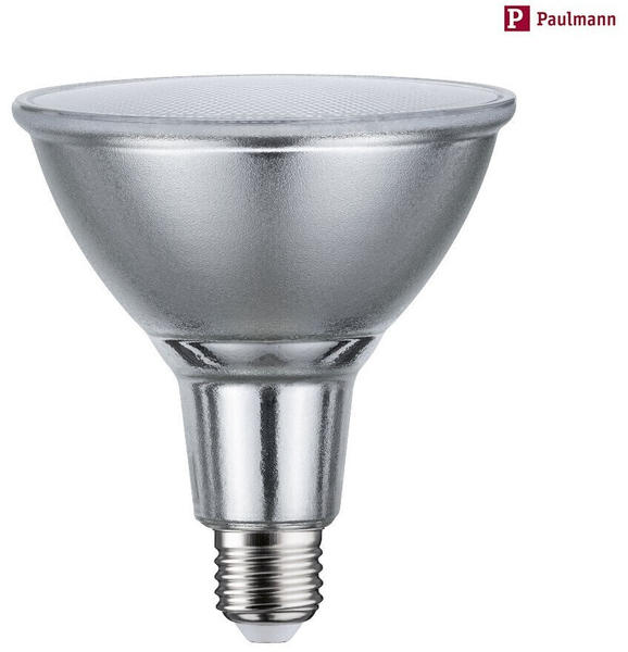 Paulmann LED Reflektorlampe PAR38 E27 13.8W 3000K 1000lm mit Glas-Streuscheibe dimmbar Silber (28826)