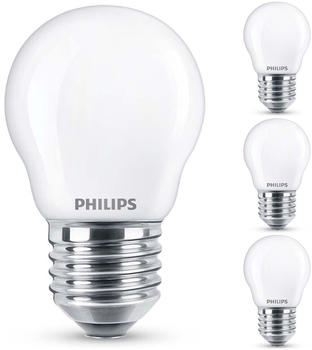 Philips E27 Tropfenform P45 weiß neutralweiß 470lm nicht dimmbar 4er Pack weiß