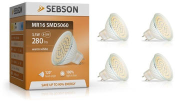 sebson LED-Lampe GU5.3 3,5W (35W) Warmweiß 4er Set