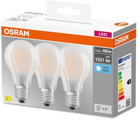 OSRAM LED Lampe BASE Classic 3er-Pack Filament matt E27 11W 1521Lm neutralweiss...