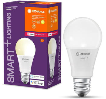 LEDVANCE Smart+ Zigbee LED E27 Birne A60 Weiß 9W/806lm 2700K 1er Pack