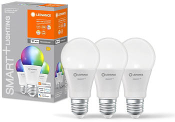 LEDVANCE Smart+ WLAN LED E27 Birne A75 Weiß 9,5W/1055lm RGBW 3er Pack