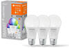 LEDVANCE Smart+ WLAN LED E27 Birne A60 Weiß 9W/806lm RGBW 3er Pack