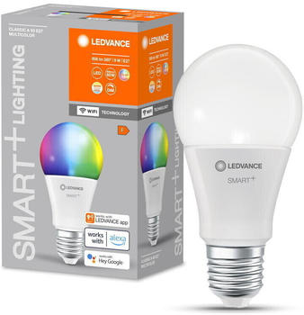 LEDVANCE Smart+ WLAN LED E27 Birne A60 Weiß 9W/806lm RGBW 1er Pack