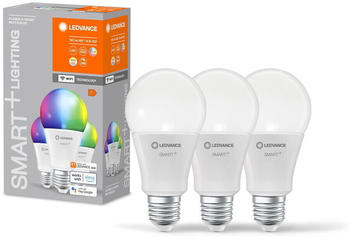 LEDVANCE Smart+ WLAN LED E27 Birne A60 Weiß 14W/1521lm RGBW 3er Pack